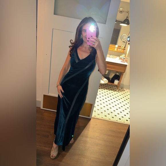 Free People Spliced Velvet Maxi Dress forest green - Picture 11 of 11